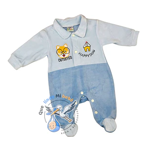 Enterito Plush 3/6 Meses Zorrito Celeste