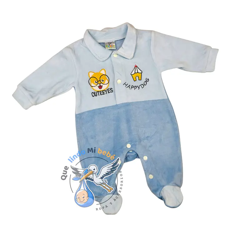 Enterito Plush 3/6 Meses Zorrito Celeste 1