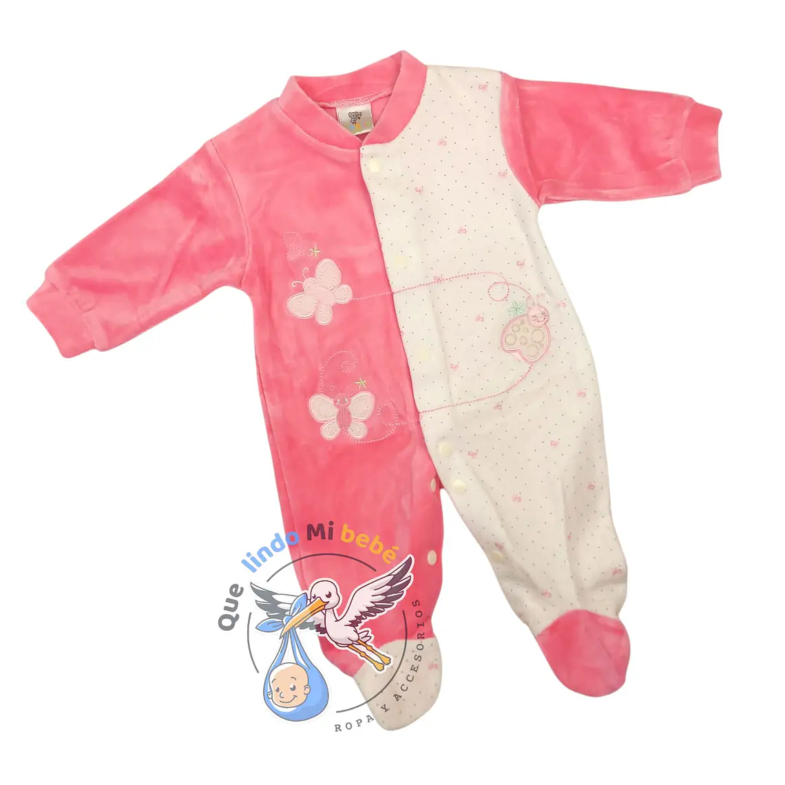 Enterito Plush 3/6 Meses Mariposas Rosado 1