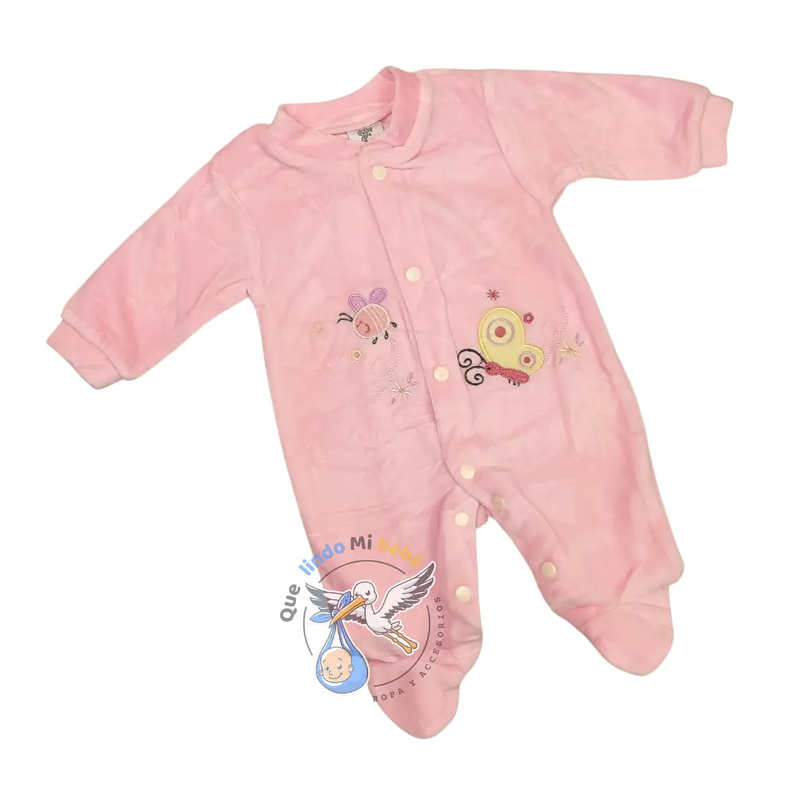 Enterito Plush 3/6 Meses Mariposa Rosado 1