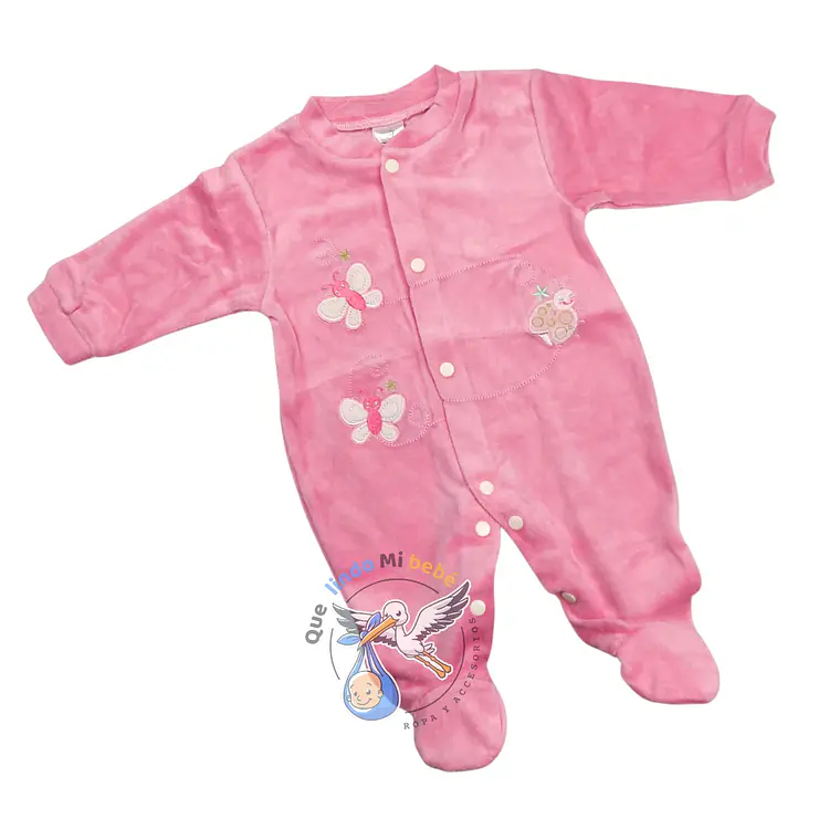 Enterito Plush 3/6 Meses Mariposa Rosado 1