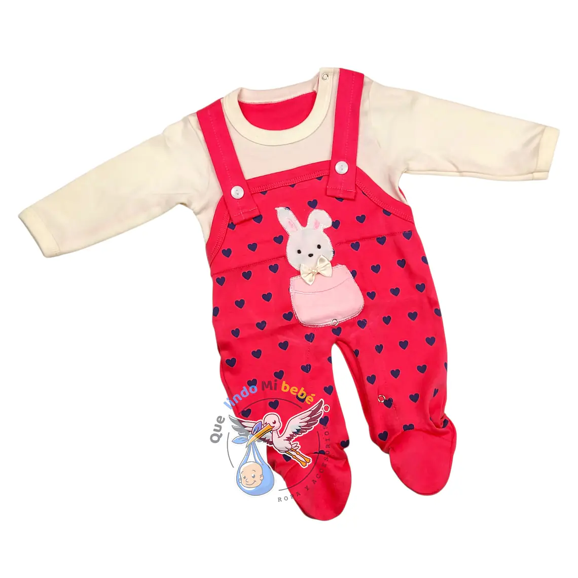 Osito Algodón 1 Pieza 0/3 Meses Conejita Fucsia 1