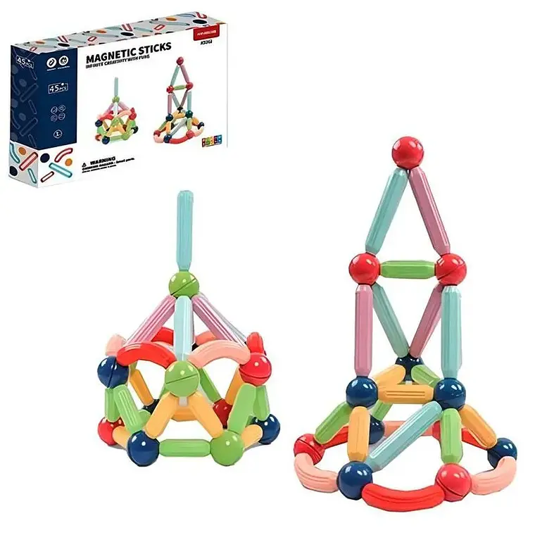 Juguete Didáctico de Varillas Magnéticas 32 Piezas +36M 1