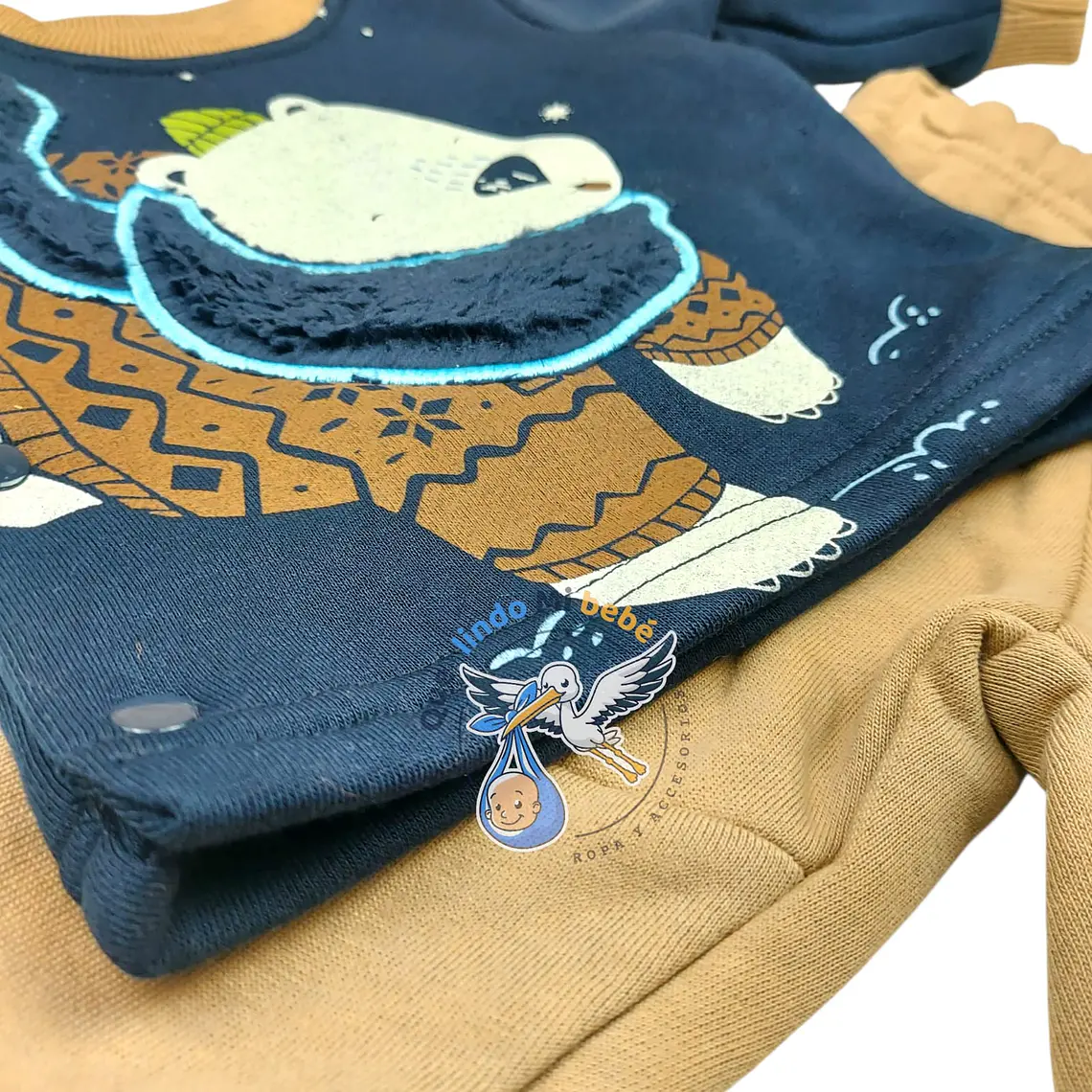 Conjunto 2 piezas 6/9 Meses Osito Azul/Cafe 3