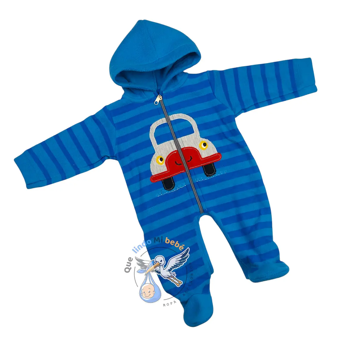 Osito Micropolar 1 Pieza 0/3 Meses Auto Celeste 1