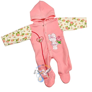 Osito Micropolar 1 Pieza 0/3 Meses Corazon Damasco