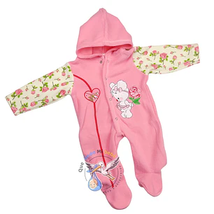 Osito Micropolar 1 Pieza 0/3 Meses Corazon Rosado