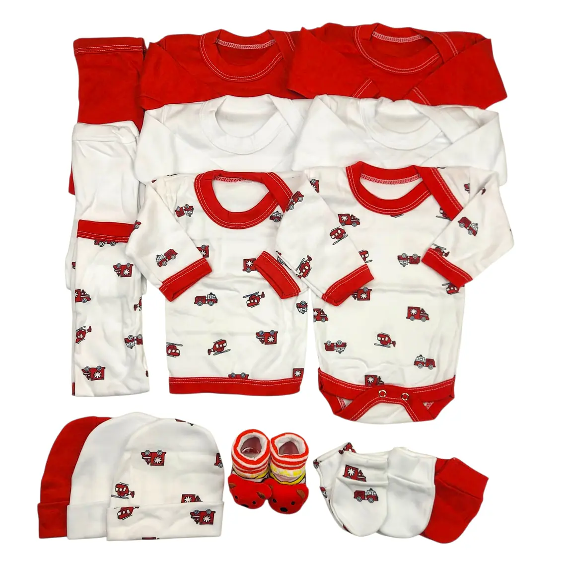 Pack 16 Piezas 0/3 Meses Morado Rojo Bombero 1