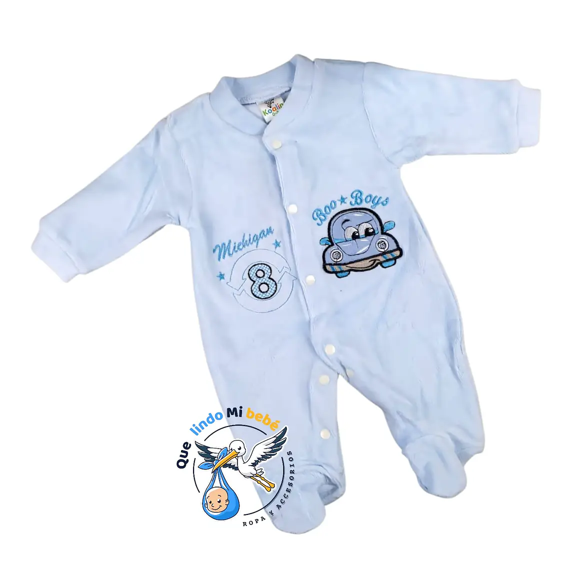 Enterito Plush 3/6 Meses Auto Celeste 1
