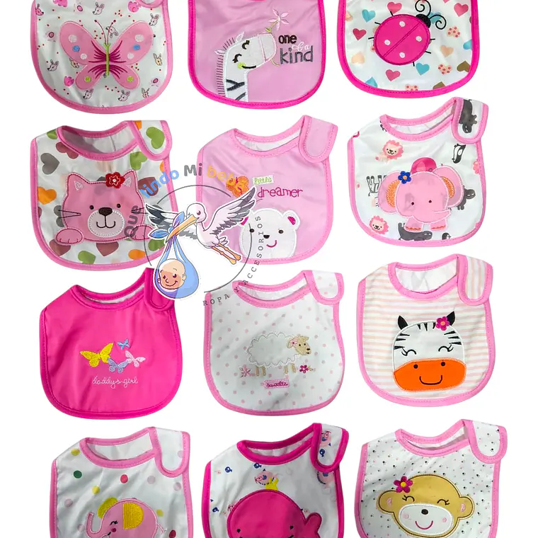 Baberos Impermeables por Docena Niña X12BM01 1