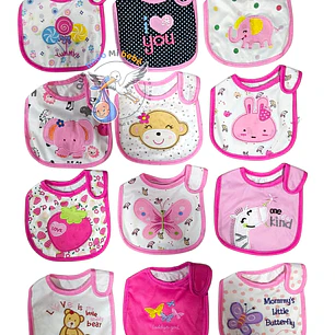 Baberos Impermeables por Docena Niña X12BM01