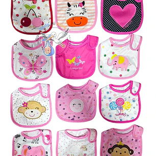 Baberos Impermeables por Docena Niña X12BM02
