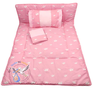 Set Para Cuna Colecho Rosado Corona