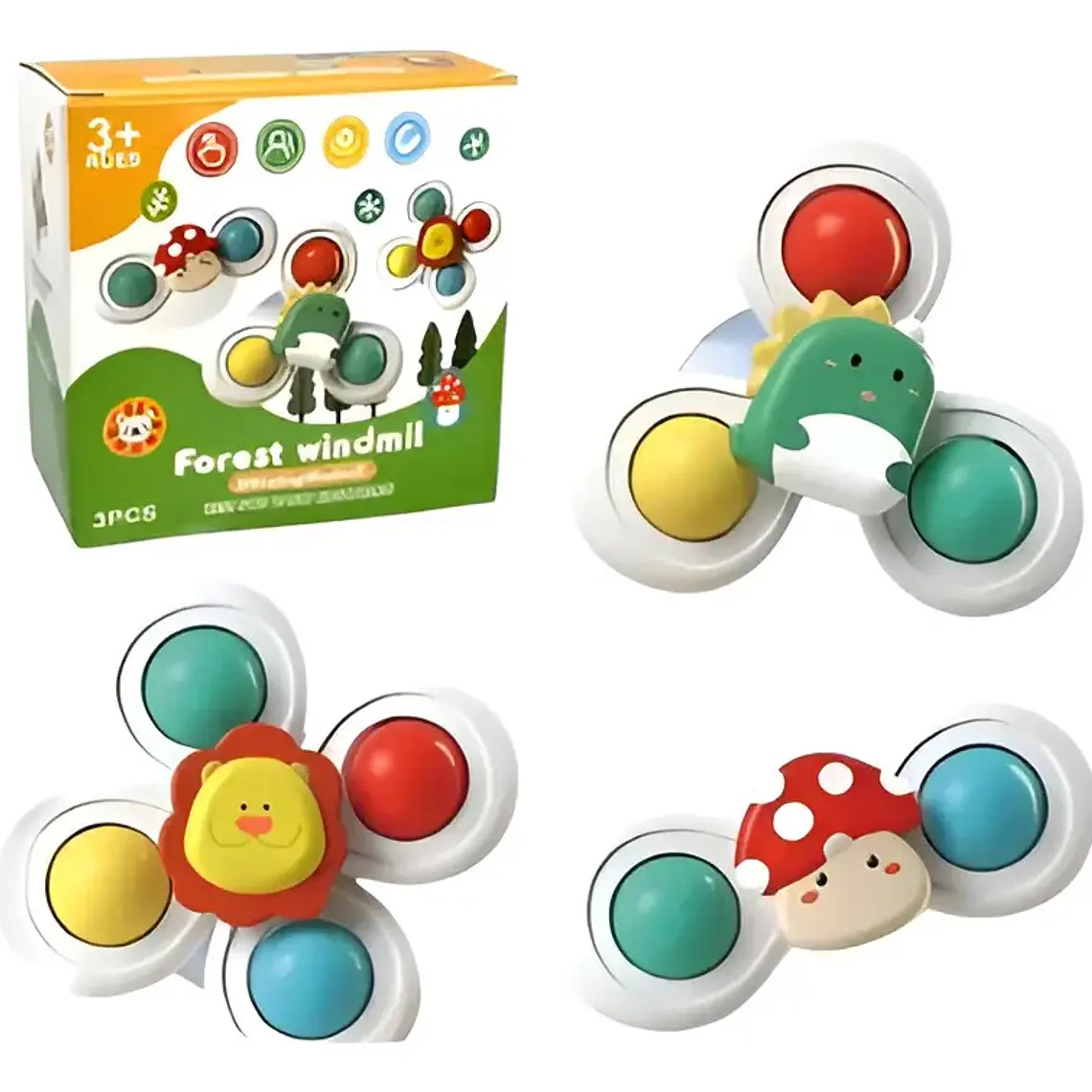 Set 3 Spinner con Ventosas Interactivas multifuncional Figuras 1
