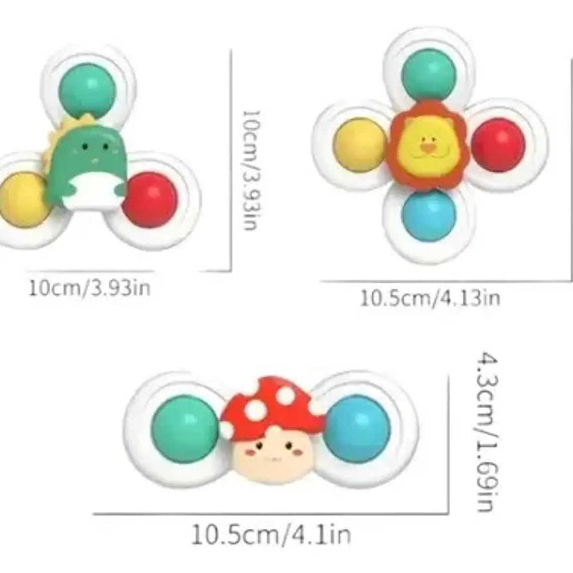 Set 3 Spinner con Ventosas Interactivas multifuncional Figuras 3