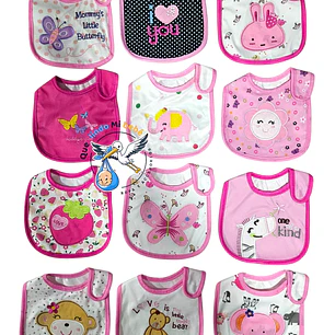 Baberos Impermeables por Docena Niña X12BM04