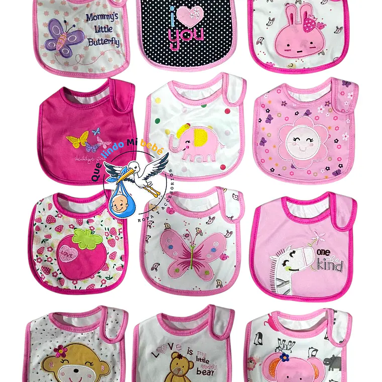 Baberos Impermeables por Docena Niña X12BM04 1