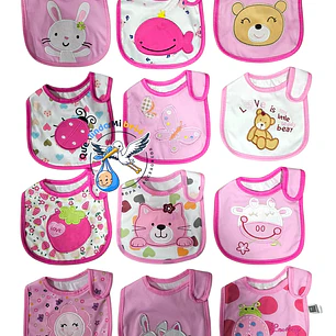Baberos Impermeables por Docena Niña X12BM03