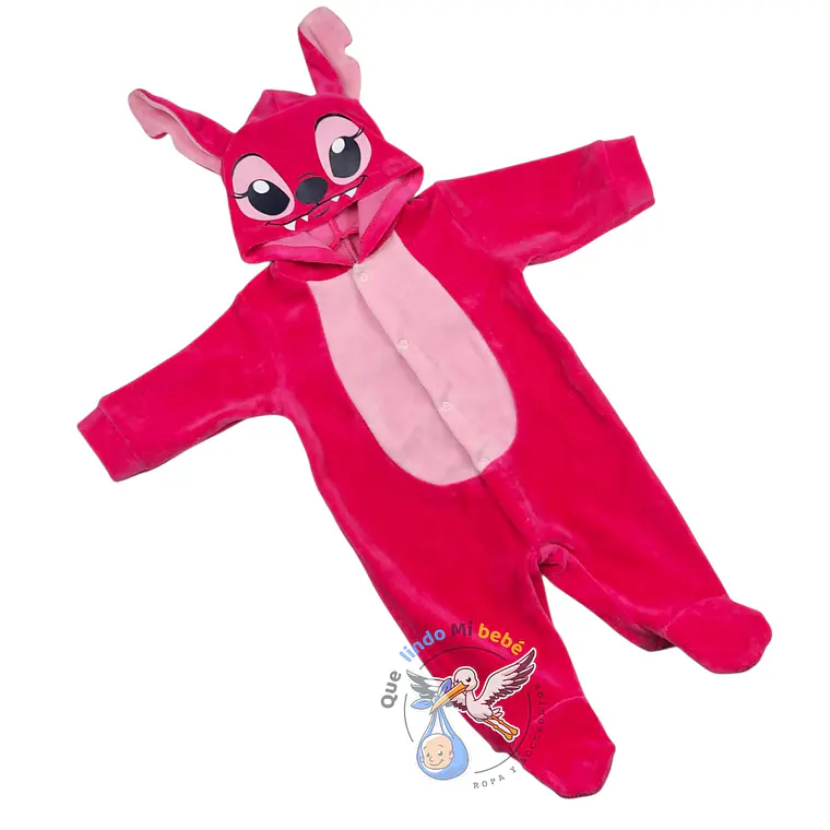Enterito Plush Stitch 0/3 Meses Fucsia 1