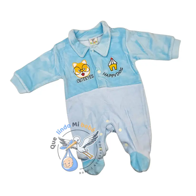 Enterito Plush 3/6 Meses Zorrito Celeste 1