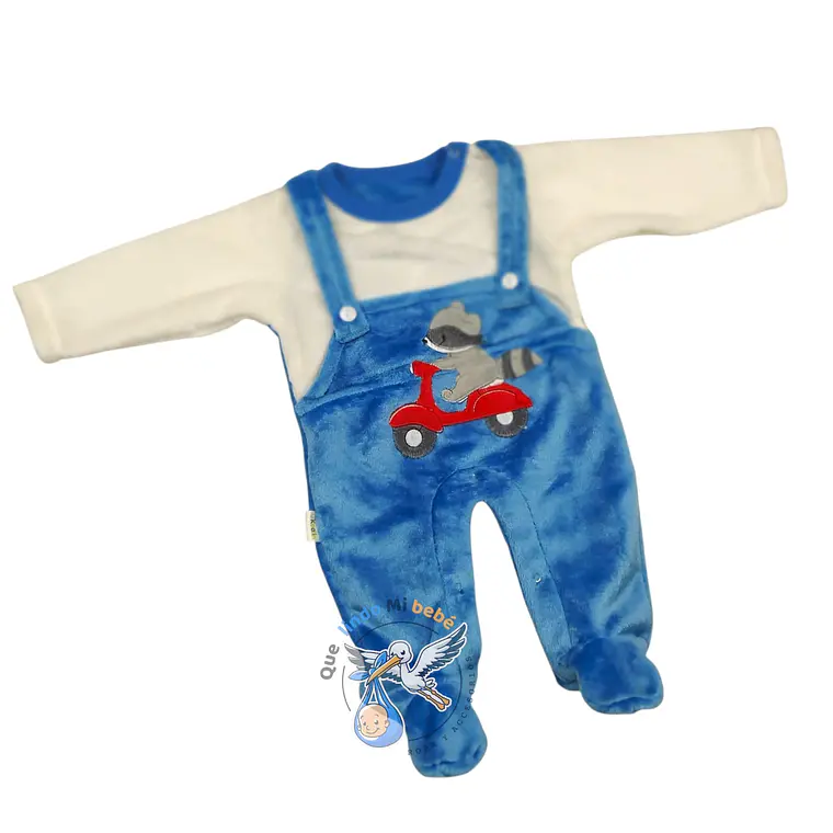 Osito Felpa 1 Pieza 0/3 Meses Mapache Azul 1