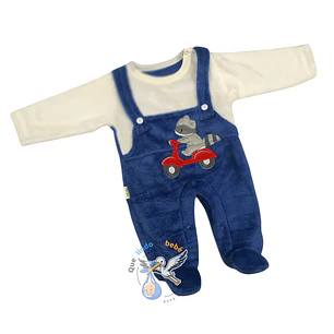 Osito Felpa 1 Pieza 0/3 Meses Mapache Azul Marino