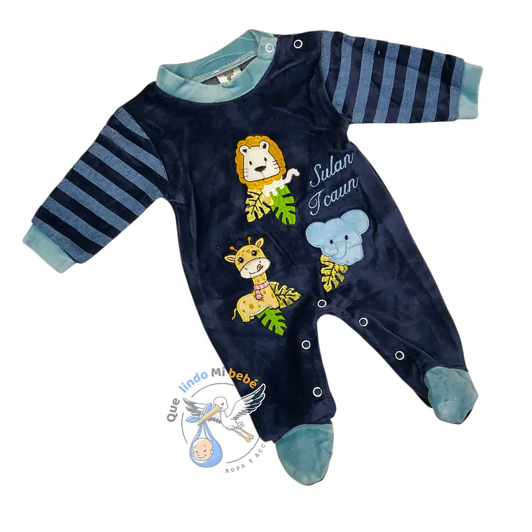 Enterito Plush 3/6 Meses Safari Azul Marino 1