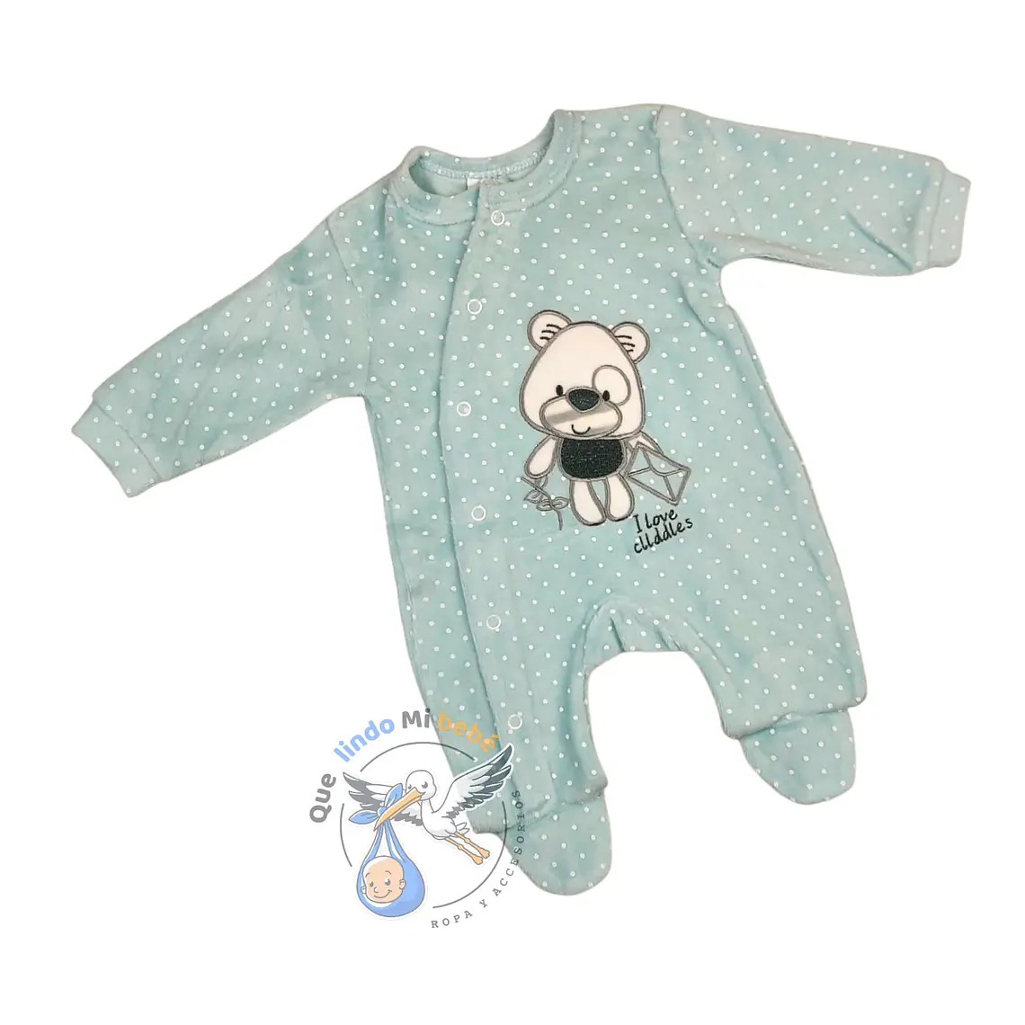 Osito Plush 1 Pieza 0/3 Meses Celeste Claro Osito I Love 1