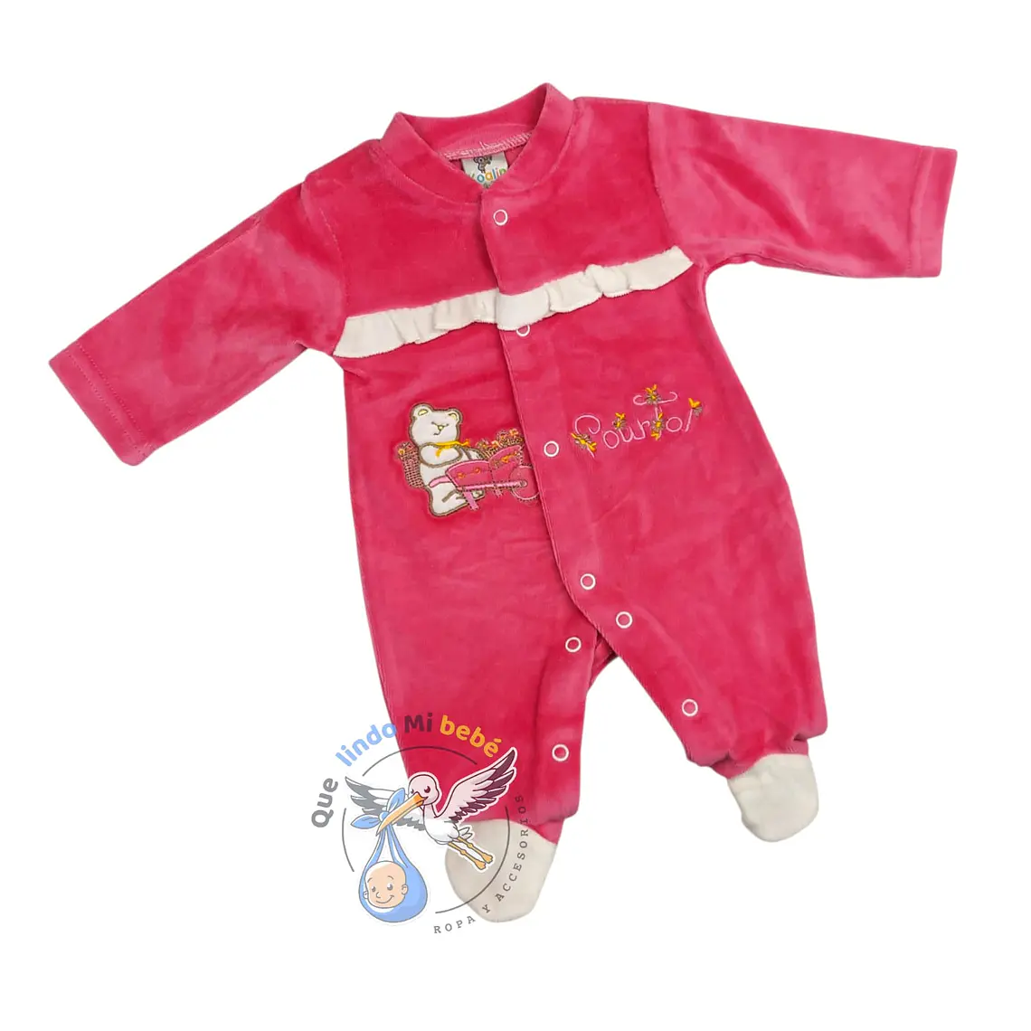 Osito Plush 1 Pieza 0/3 Meses Fucsia Osita Flores 1