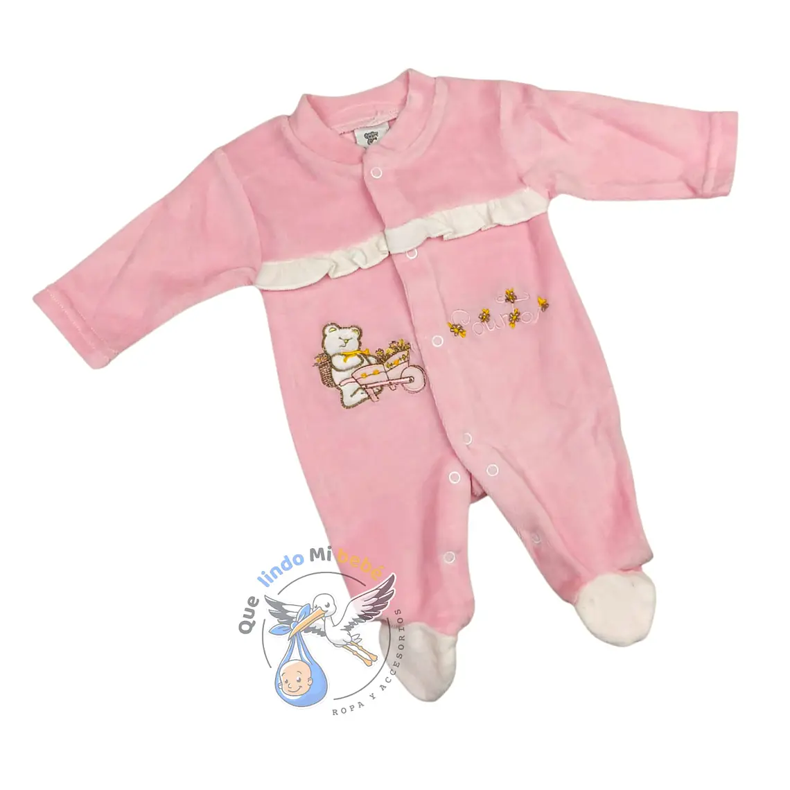 Osito Plush 1 Pieza 0/3 Meses Rosado Osita Flores 1