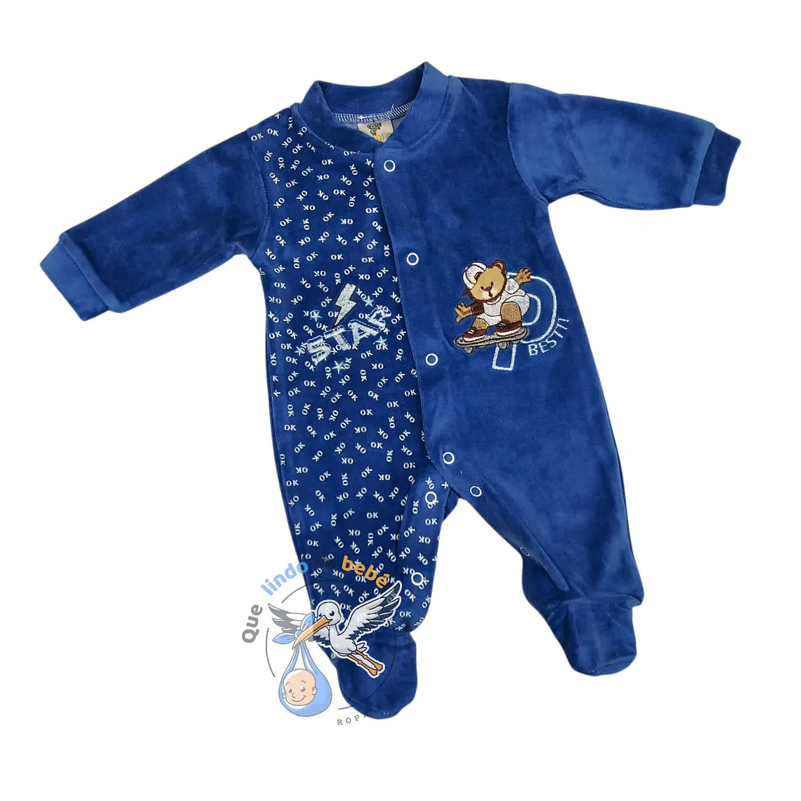 Enterito Plush 3/6 Meses Osito Star Azul 1