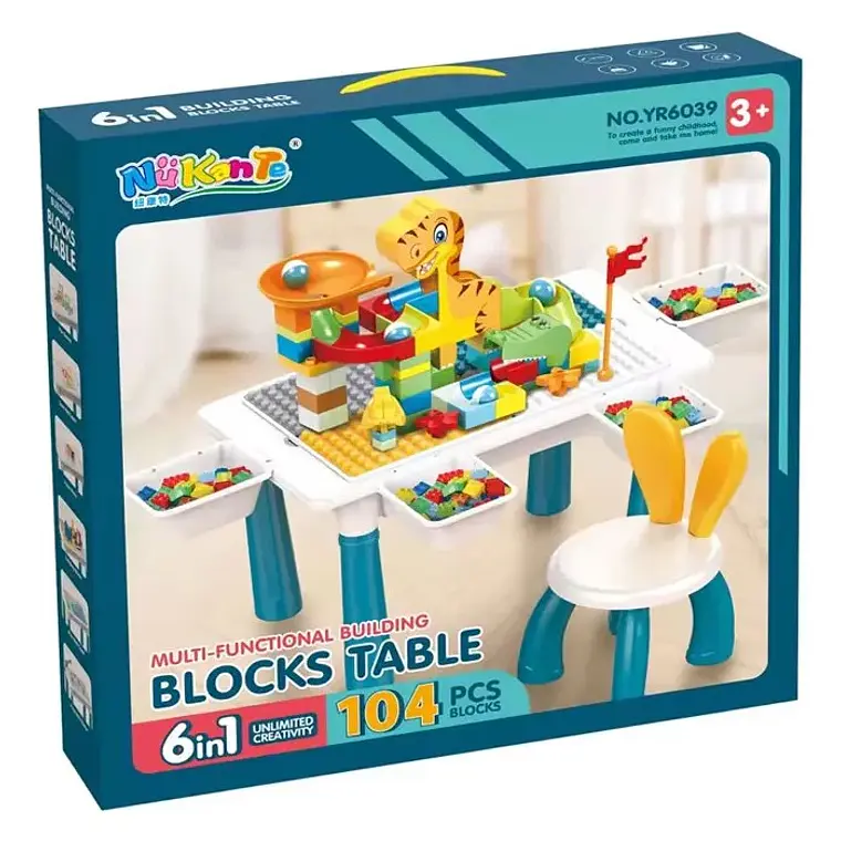 Juego De Bloques De Construcción 104 Piezas Con Mesa Y Silla 2