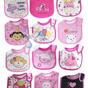 Baberos Impermeables por Docena Niña X12BM06