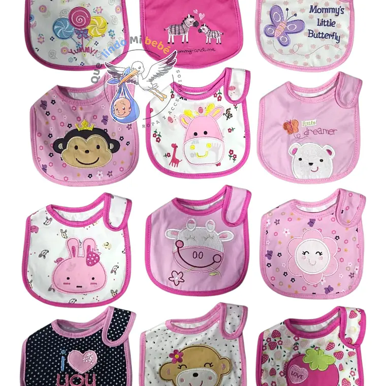 Baberos Impermeables por Docena Niña X12BM07 1