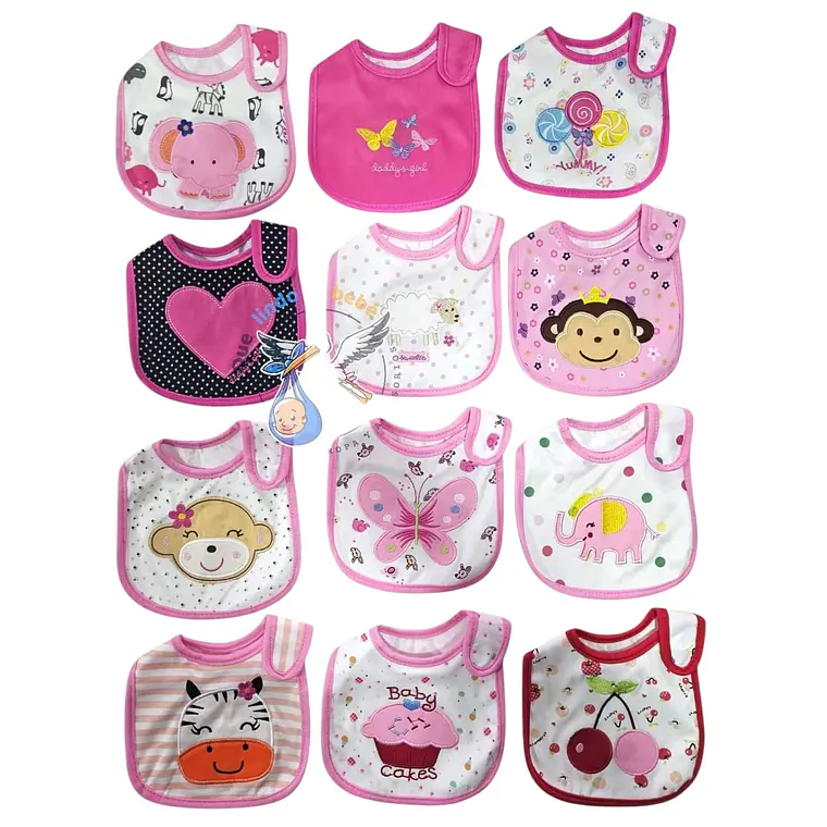 Baberos Impermeables por Docena Niña X12BM03 1