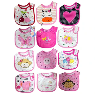 Baberos Impermeables por Docena Niña X12BM02