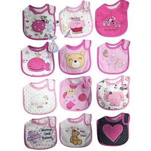 Baberos Impermeables por Docena Niña X12BM08