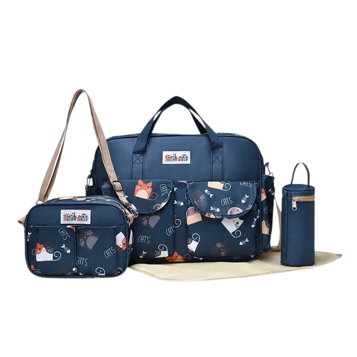 Bolso Maternal 4 Piezas Diseño Azul 1