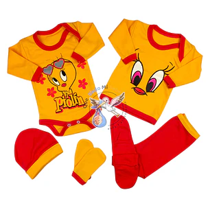 Ajuar Piolin 5 Piezas 0/3 Meses