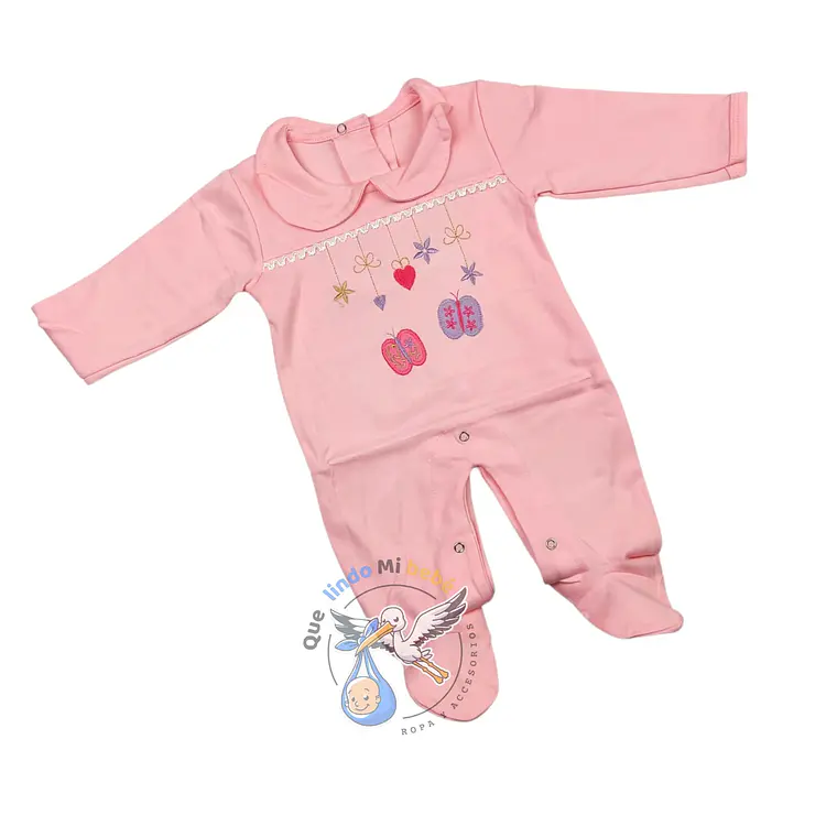 Osito Algodón 1 Pieza 0/3 Meses Mariposas Rosado 1