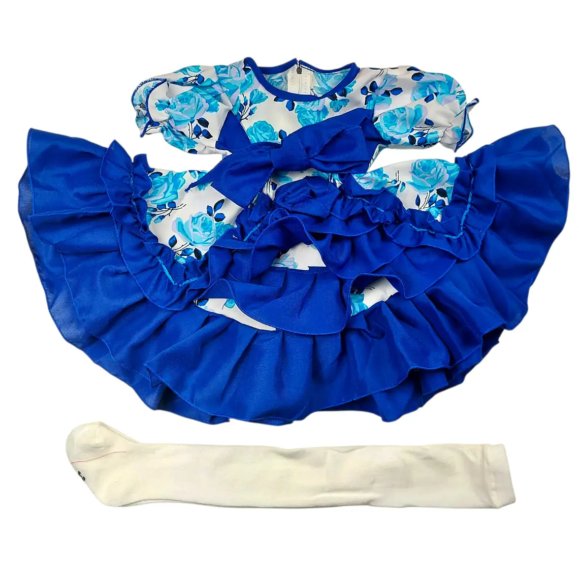 Vestido Huasita + Panty 0/6 Meses Rosa Azul 2