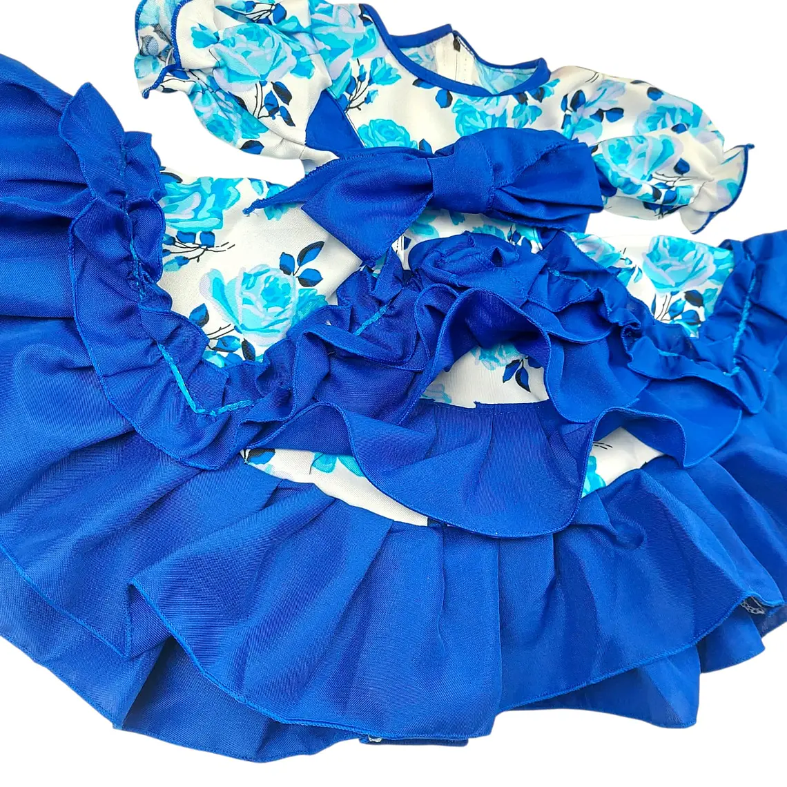 Vestido Huasita + Panty 0/6 Meses Rosa Azul 3