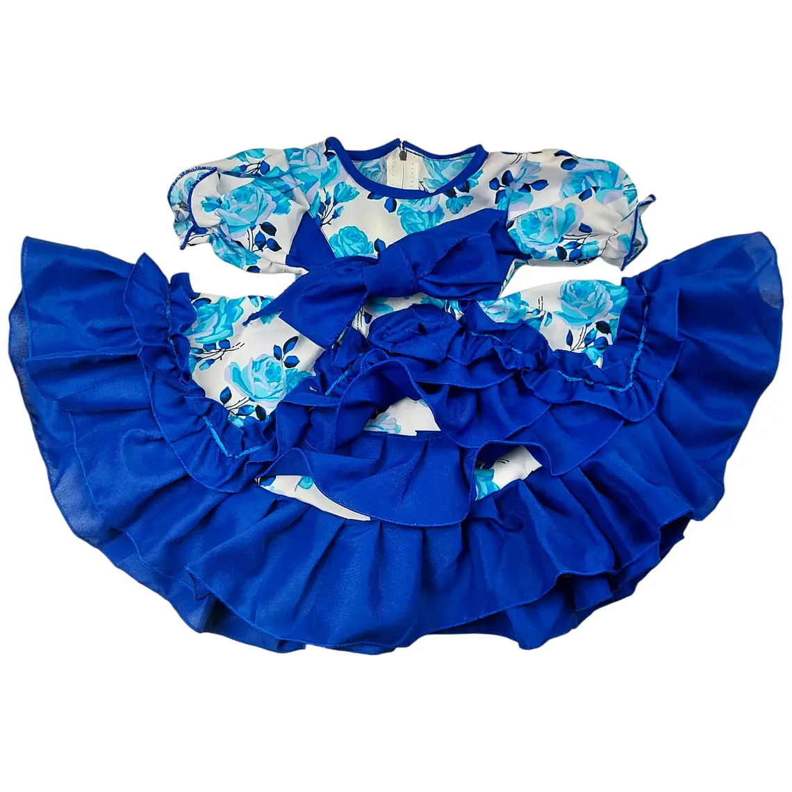 Vestido Huasita + Panty 6/12 Meses Rosa Azul 1