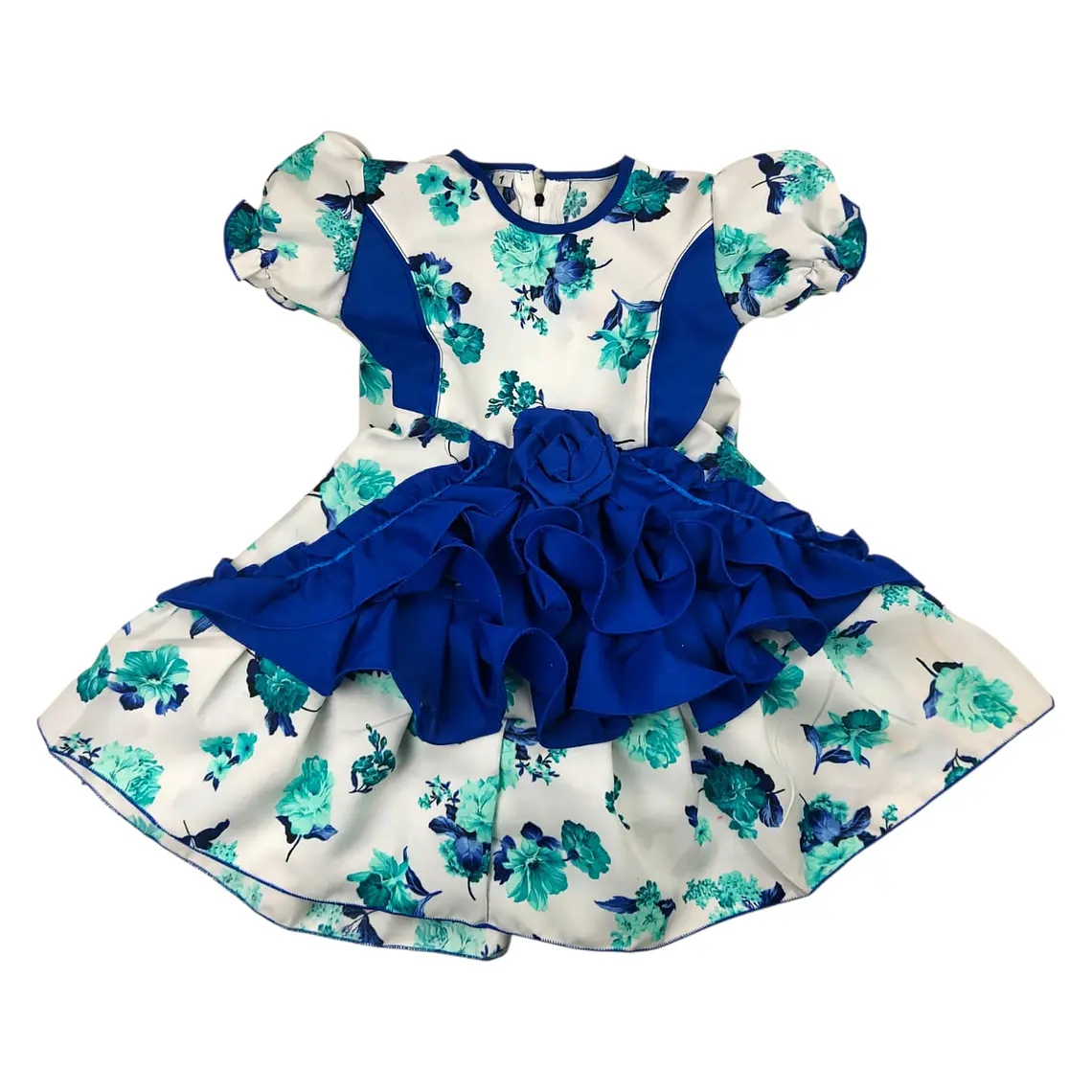 Vestido Huasita 12/18 Meses Floreado Azul 1