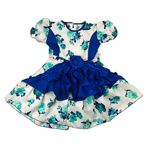 Vestido Huasita 12/18 Meses Floreado Azul