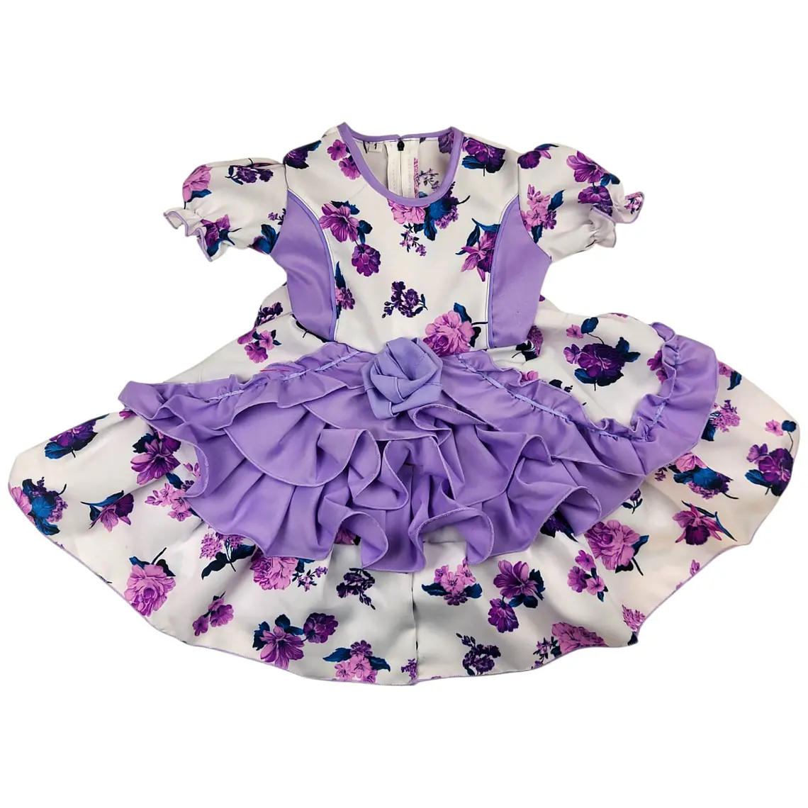 Vestido Huasita 12/18 Meses Floreado Lila 1