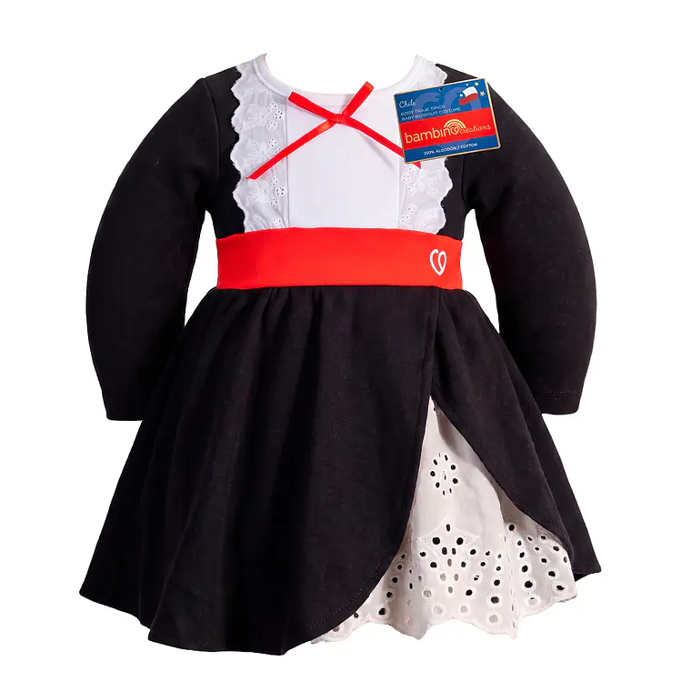 Body Huasa Fiestas Patrias Niña Bambino 12/18 Meses 2