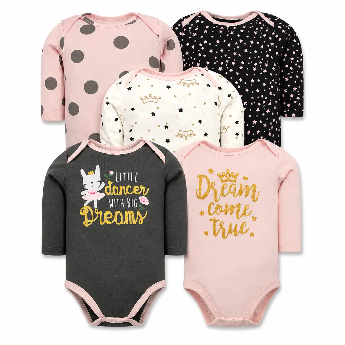 Set 5 Bodys Manga Larga 12/18 Meses Dream 1