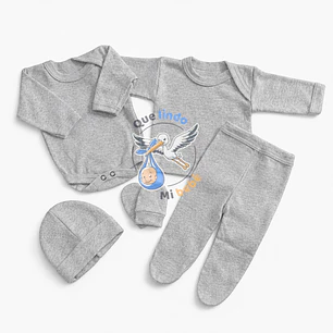 Ajuar 5 Piezas Liso Talla 0/3 Meses Melange
