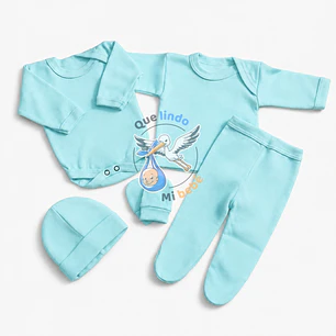 Ajuar 5 Piezas Liso Talla 0/3 Meses Calipso